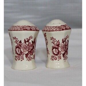 Mason’s Stratford Pink Ironstone Salt & Pepper Shakers England 3” SUBA-SEAL